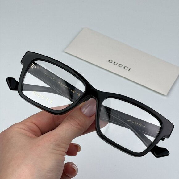 Gucci GG1476OK 001 BRAND NEW Eyeglasses Black Rectangle Women